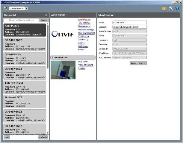Download web tool or web app ONVIF Device Manager Download web tool or web app ONVIF Device Manager