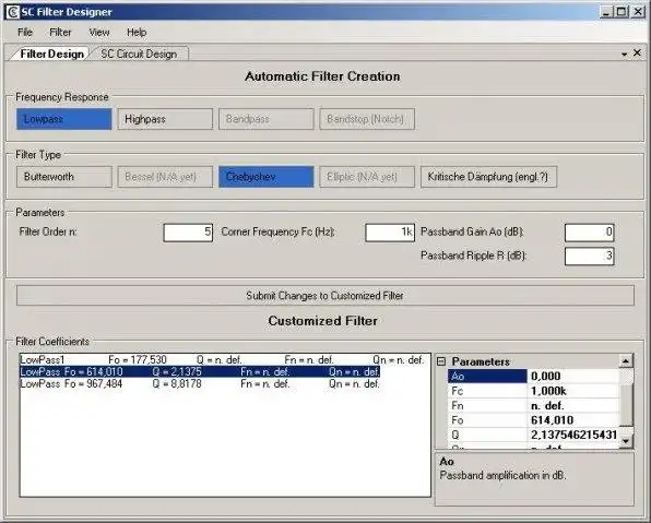 Download web tool or web app SCFilterDesigner Download web tool or web app SCFilterDesigner