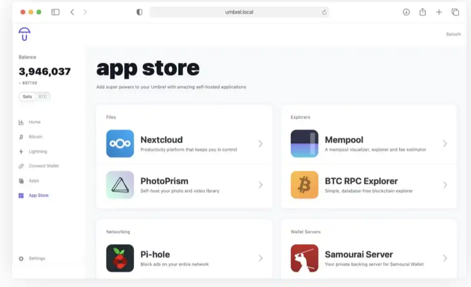 Download web tool or web app Umbrel Download web tool or web app Umbrel