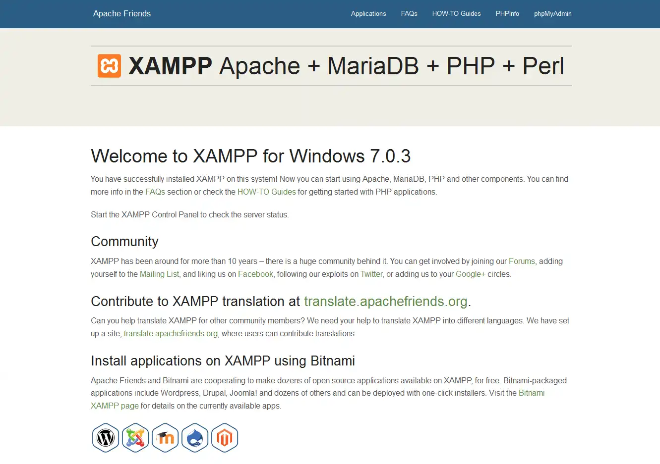 Download web tool or web app XAMPP Download web tool or web app XAMPP